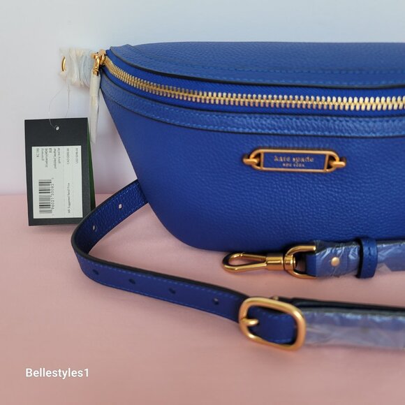 KATE SPADE Belt Bag Gramercy Medium Pebbled Leather – Blueberry color ⭐ - Picture 15 of 16